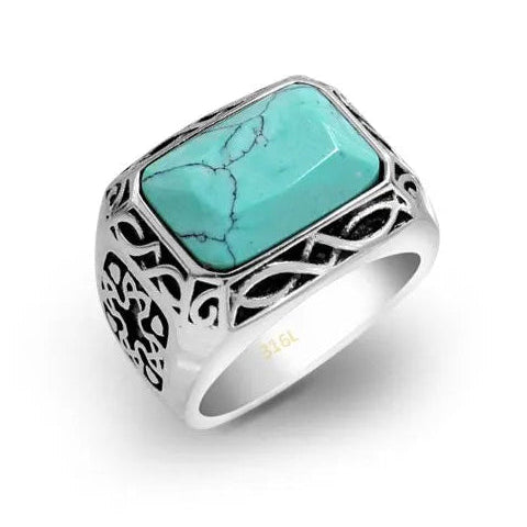 Anello turchese vntage, anello da donna turchese, anello turchese e corallo, anello d'argento Anello turchese vntage, anello da donna turchese, anello turchese e corallo, anello d'argento