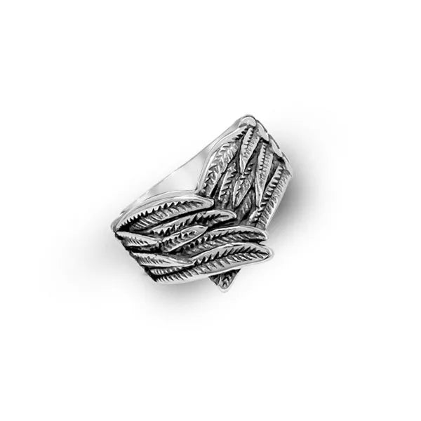 Anello con ali d’angelo in acciaio inox