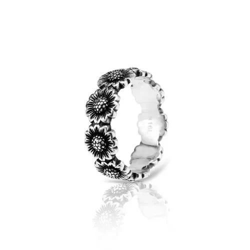Anello girasole in acciaio 316L