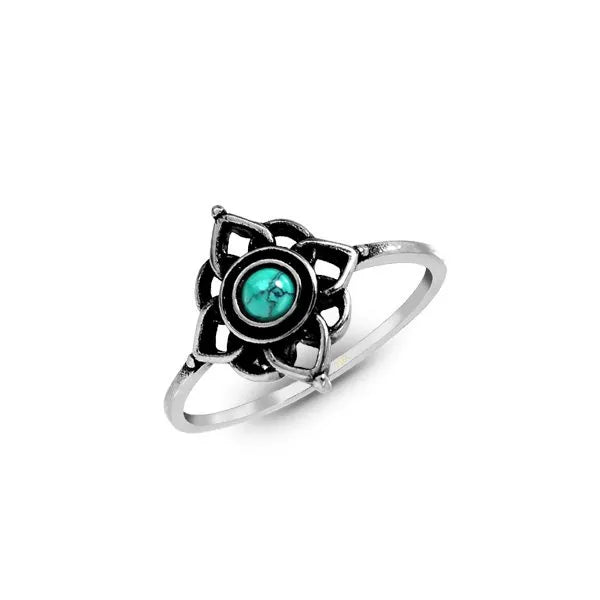 Anello vintage con pietra turchese