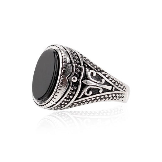 Anello con Pietra in acciaio 316L