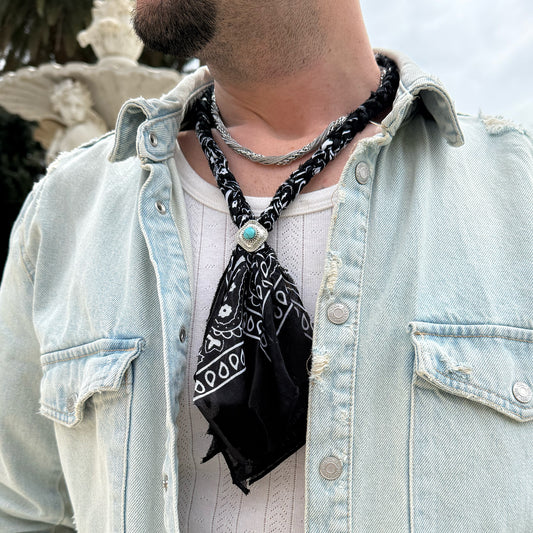 Collana black bandana intrecciata