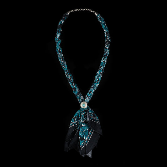 Collana bicolor bandana intrecciata