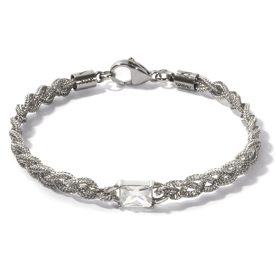 Bracciale intrecciato braid zircon