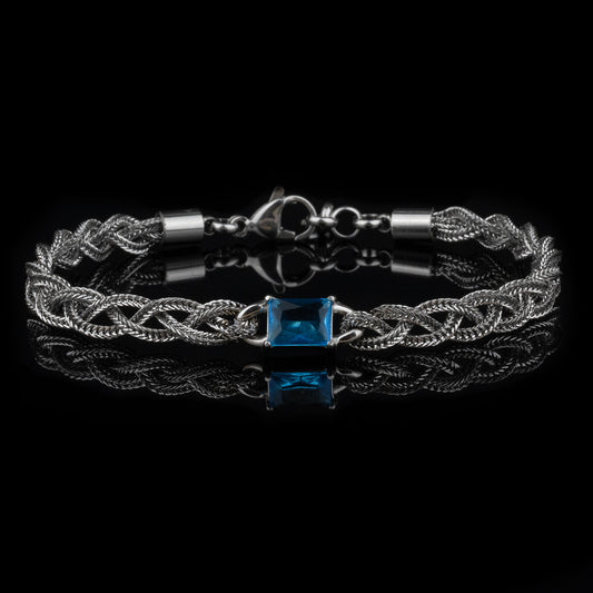 Bracciale intrecciato braid zircon blue