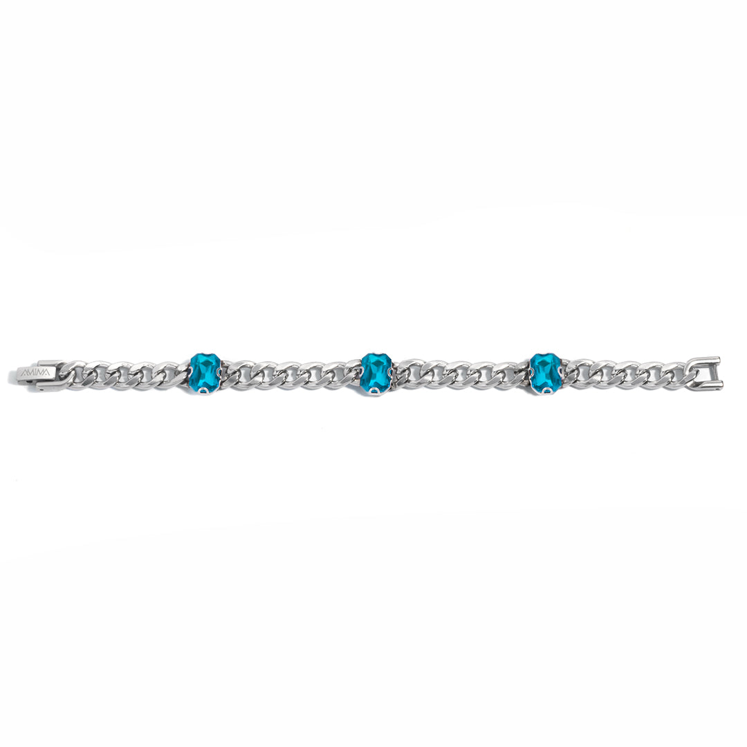 Bracciale Chain Zircon azzurro