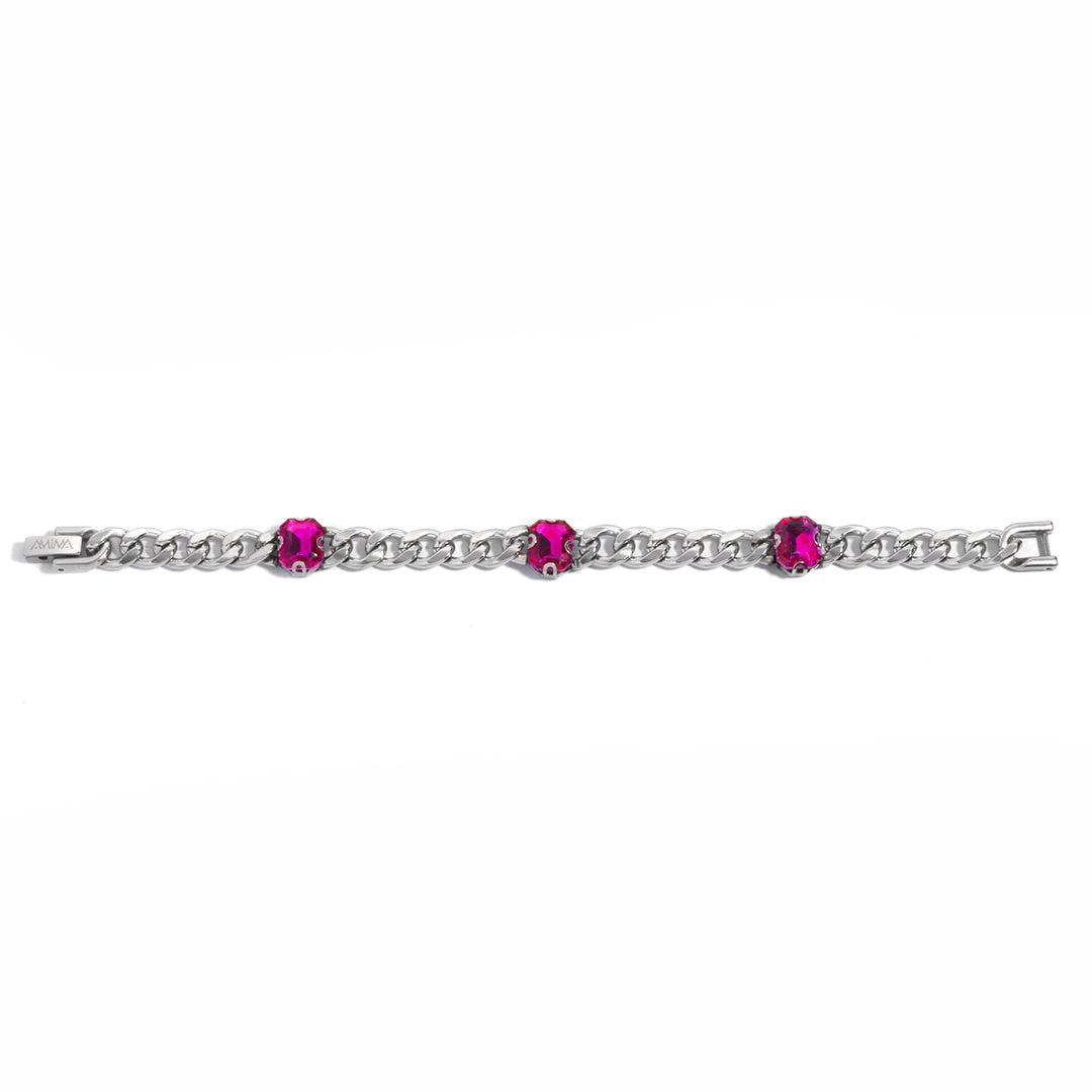 Bracciale Chain Zircon fucsia