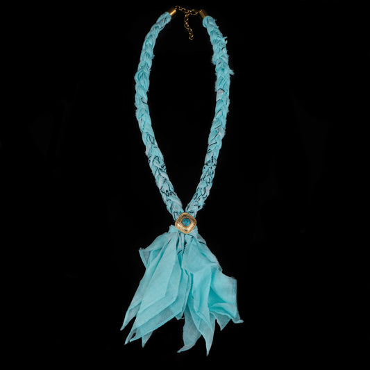 Collana light blue bandana intrecciata