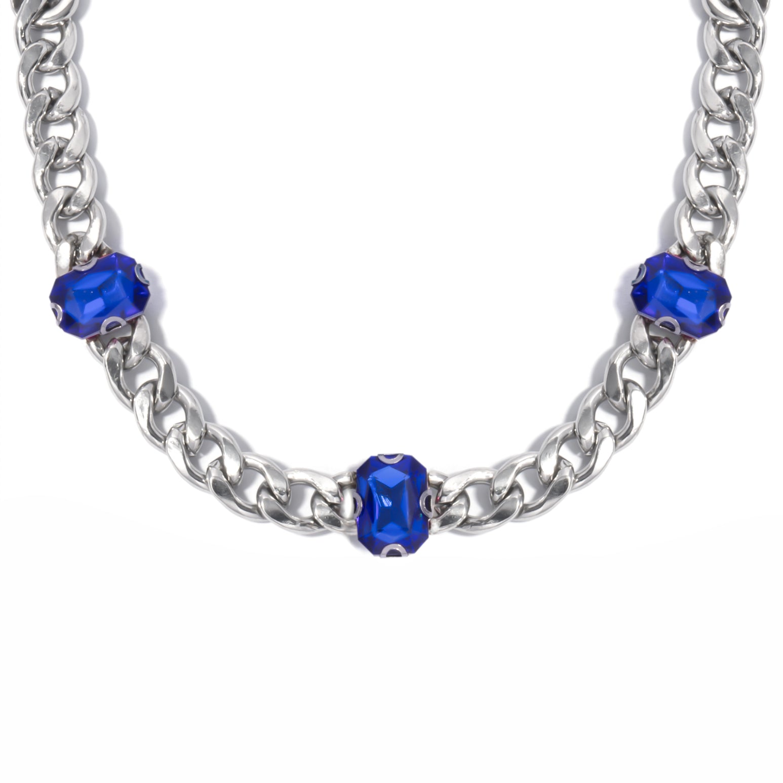 Collana Chain Zircon blue