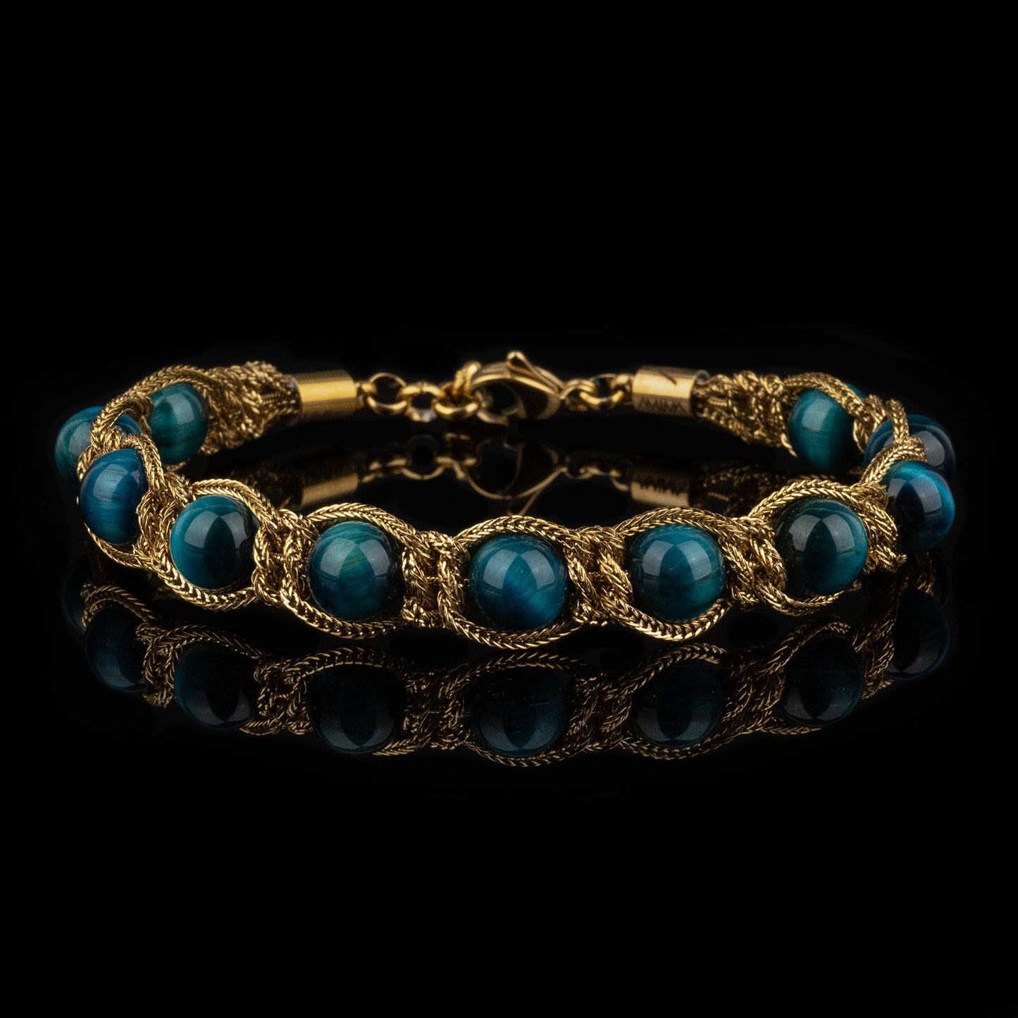 Bracciale Shamballa Oro 18kt Azzurro