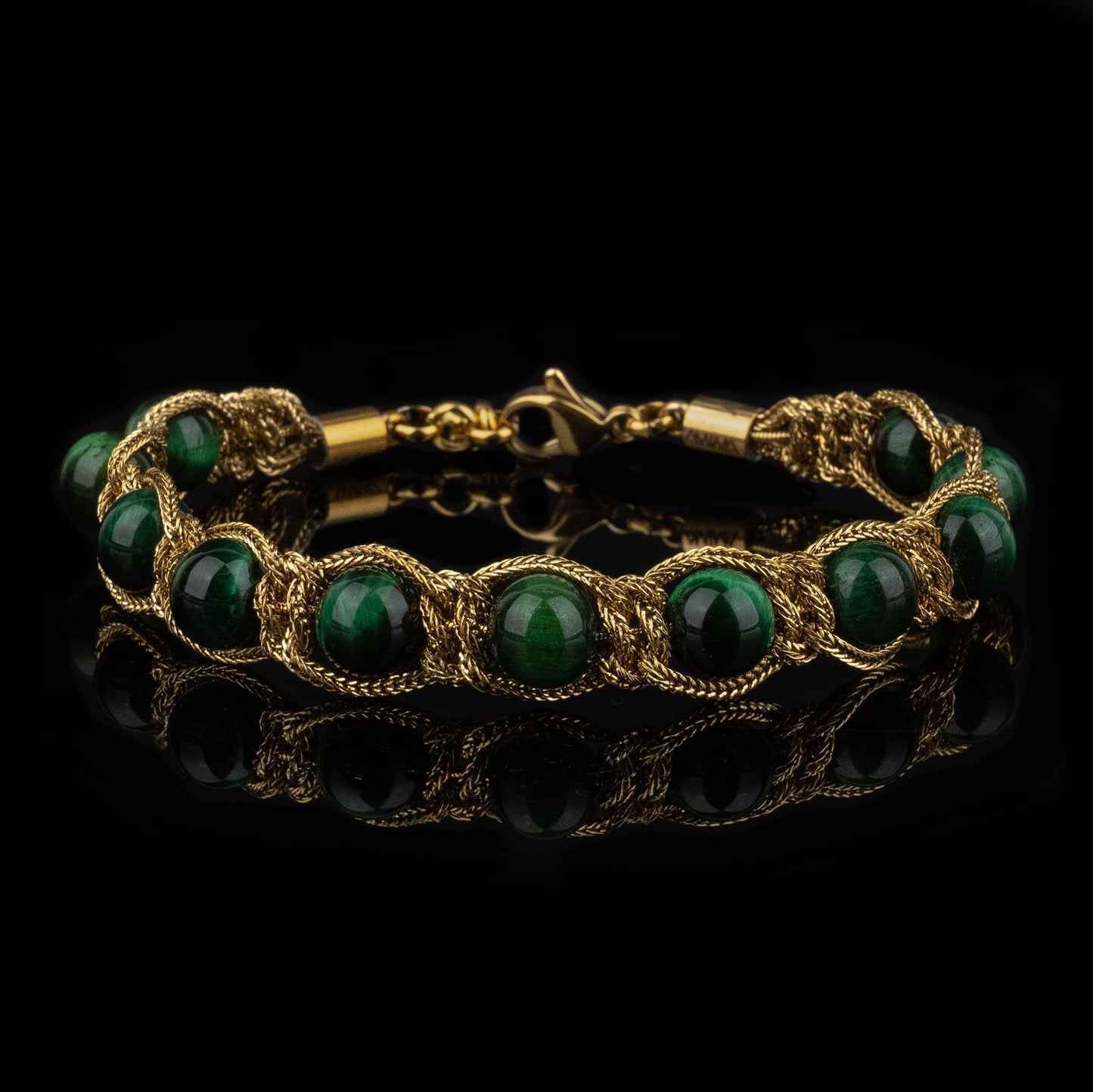 Bracciale Shamballa Verde Oro 18kt